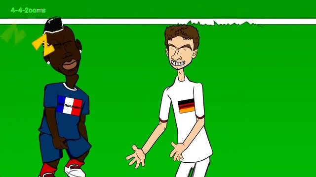 Франция и Германия - Забавна футболна анимация.