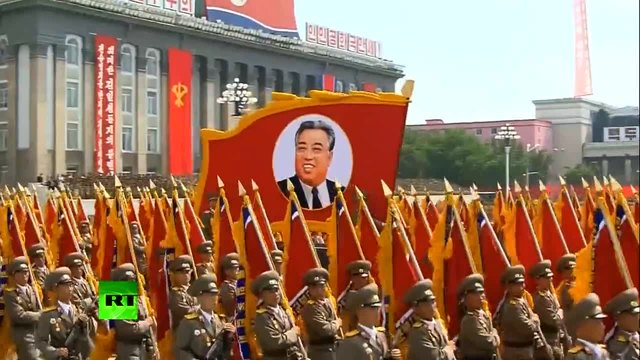 Parade pageantry in Pyongyang Nord Korea marks 60 yrs since Korean War armistice