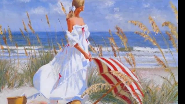 Romantic ... sea ...  woman ...  painting ...