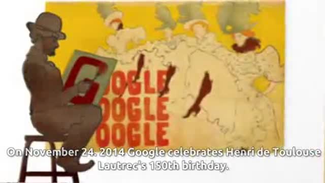 Анри дьо Тулуз-Лотрек (Henri de Toulouse Lautrec) 150 г. от рождението френският художник постимпресионист Google Doodle