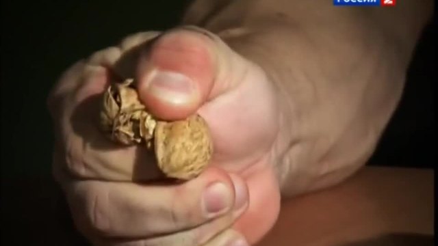 Denis Cyplenkov чупи орехи с една ръка