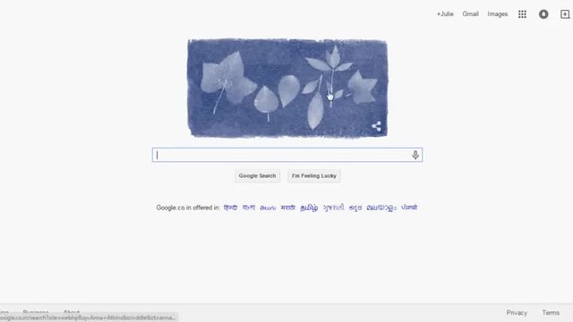 Анна Аткинс - Anna Atkins Birthday Google Doodle Celebrates Today March 16 -03-2015
