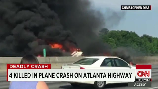 Plane crashes on Atlanta-area interstate, killing 4