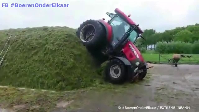 Екстремно • този тракторист си разбира от работата !