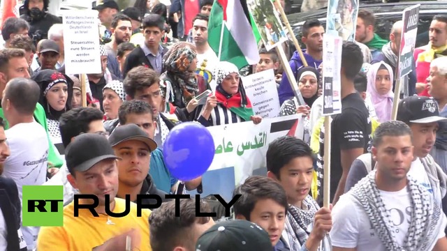Палестински протест в Берлин е посрещнат от боклуците на "АНТИФА" (25.07.2014 г.)