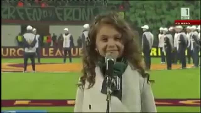 Крисия изпълни Моя страна, моя България 18 финал Лудогорец - Валенсия