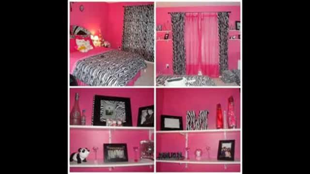 Pink and black bedroom decor