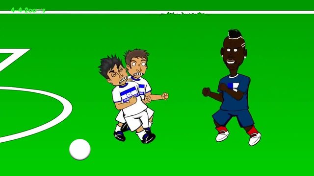 Франция и Хондурас - Забавна футболна анимация.