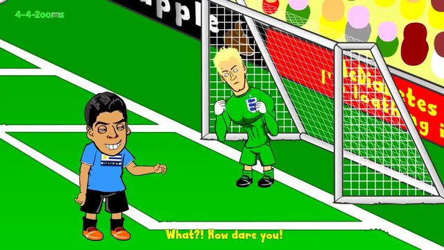 Уругвай и Англия - Забавна футболна анимация.