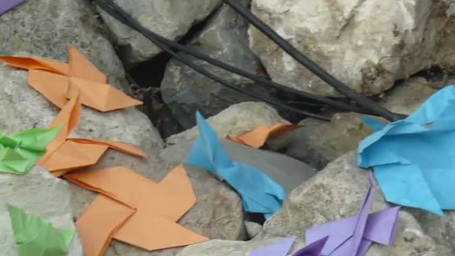 Несебър в нощта на празника (15.08.2014) Оригами от самолетчета и лодки в Старият Несебър