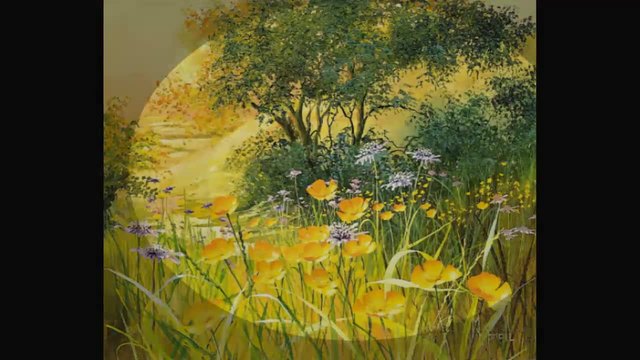 The fields with flowers... ...(painting Mary Dipnall)... ...