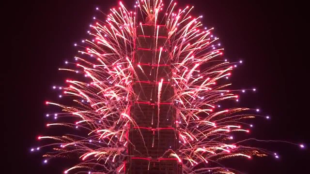 Нова Годиан в Тайван - New Year in Taiwan 2015 Fireworks Show