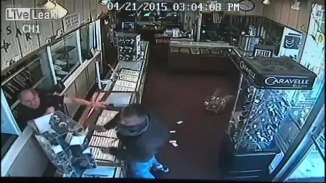 LiveLeak - Jewelry Store Owner Fights Back Against Robber