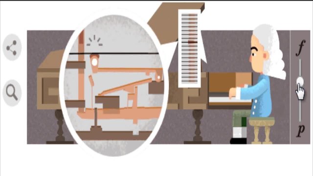 Бартоломео Кристофори Google Doodle - 360 години от рождението на бащата на пианото