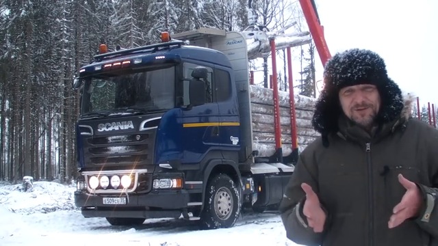 Scania R500 в реальных условиях. 57 тонн по снегу.