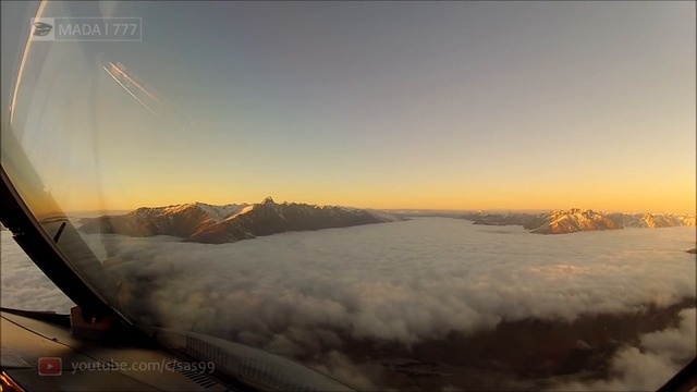 Красота - Пилотът направи страшно видео за кацане на самолета през облаците