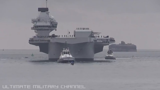 Brand new UK AIRCRAFT CARRIER in action sailing side-by-side with US SUPERCARRIER for FIRST TIME!