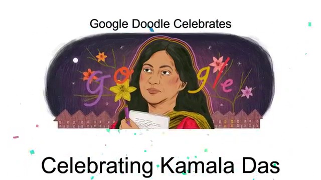 Kamala Das Celebrating Kamala Das (Камала Дас) GOOGLE DOODLE 2018